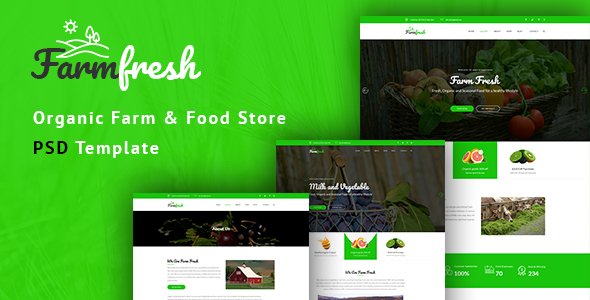 Farm Fresh - Organic Food & Eco Farm PSD Template - Food Retail TFx Solomon Wilt