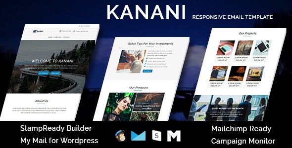 KANANI - Multipurpose Responsive Email Templates with Stamp Ready Builder Access - Newsletters Email Templates TFx Rastus Aloysius