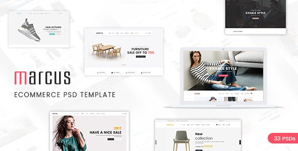 Marcus - Multipurpose eCommerce PSD Template - Retail PSD Templates TFx Damion Abdullah