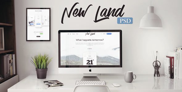New Land - App Landing Page PSD Template - PSD Templates  TFx Hugh Edward