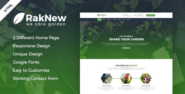 RakNew - Gardening and Landscaping HTML Template - Business Corporate TFx Seymour Keegan