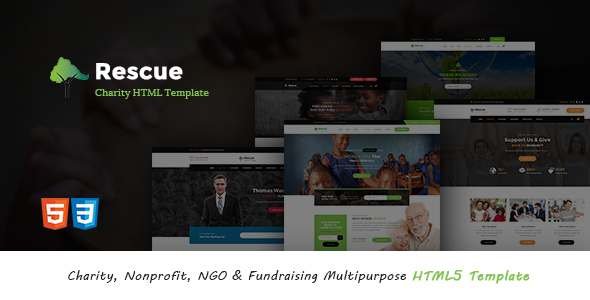 Rescue - Charity, Nonprofit, NGO & Fundraising Multipurpose HTML5 Template - Nonprofit Site Templates TFx Chaz Earnest