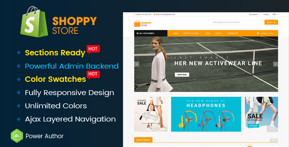 ShoppyStore - Multipurpose Responsive Sectioned | Drag & Drop Shopify Theme - Shopify eCommerce TFx Sacheverell Bennie