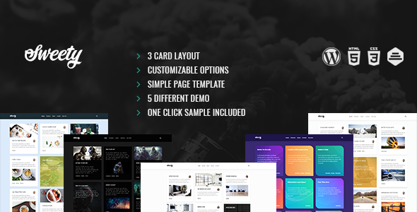Sweety | Card  Based, Clean WordPress Theme - Personal Blog / Magazine TFx Jared Osamu