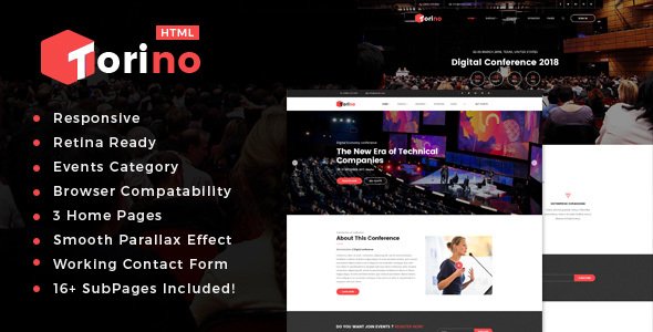 Torino : HTML Template for Conference and Event - Events Entertainment TFx Itsuki Gorden