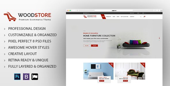 Wood - Furniture Store & Interior Design Template - Shopping Retail TFx Freeman Sigmund