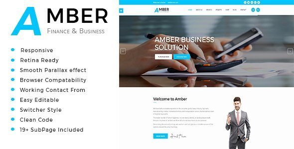 Amber - Business Consulting and Professional Services HTML Template - Business Corporate TFx Herbie Wolf