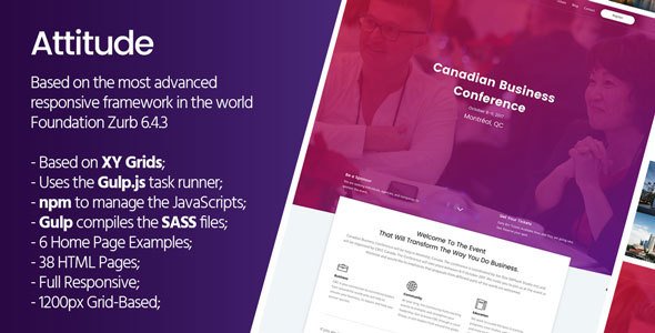 Attitude - HTML Template Based On Foundation Zurb - Miscellaneous Site Templates TFx Vivian Durward