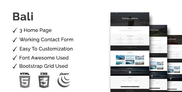 Bali - Creative Personal Portfolio Template - Portfolio Creative TFx Ozzy Gib