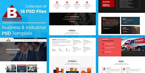 Bizindustries- Business and Industrial PSD Template - Corporate PSD Templates TFx Langdon Graeme