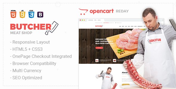 Butcher - Meat Shop eCommerce OpenCart Theme - Shopping OpenCart TFx Tully Tyrell