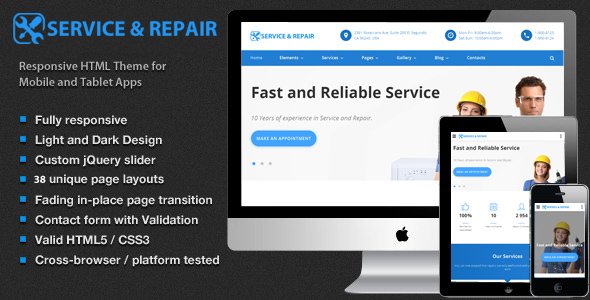 Center repair - Home Maintenance, Repair Services HTML Template - Corporate Site Templates TFx Bridger Tyron