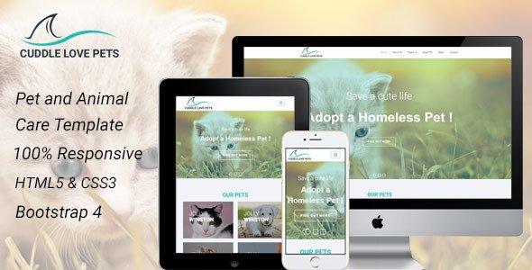 Cuddle Love Pet - A Complete Pet Shop, Job directory HTML5 Template. - Creative Site Templates TFx Tarquin Dave