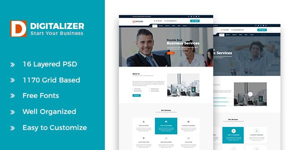 Digitalizer - Corporate and Business PSD Template - Corporate PSD Templates TFx Cuauhtémoc Kyou