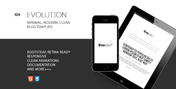 Evolution - Minimal Blog Template - Personal Site Templates TFx Junior Connie