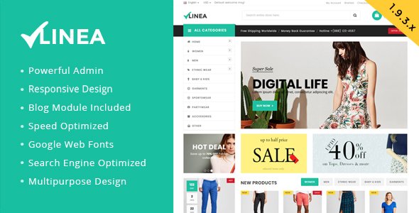 Linea - Clothing Store Magento Theme - Magento eCommerce TFx Jimi Raynard