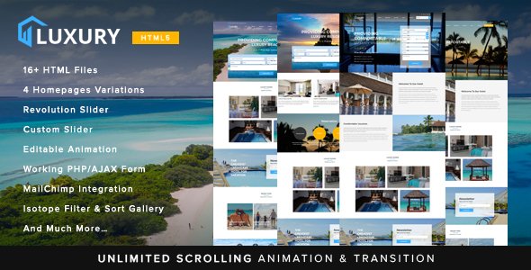 Luxury Interactive Hotel Template - Travel Retail TFx Bennett Garnet