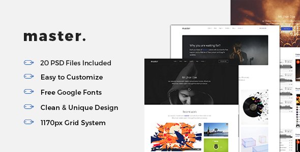 Master - Freelancer Video, Audio Portfolio PSDTemplate - Portfolio Creative TFx Hikaru Landon