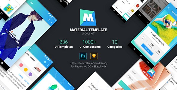 Material Template UX/UI Kit - Sketch Templates  TFx Buddha Xavior