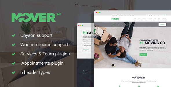Mover - Delivery Services WordPress Theme - Business Corporate TFx Kenith Hyram