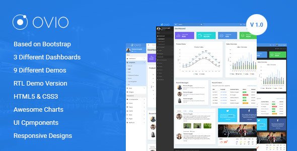 Ovio -  Bootstrap Based Responsive Dashboard - Admin Template - Admin Templates Site Templates TFx Caleb Sydney