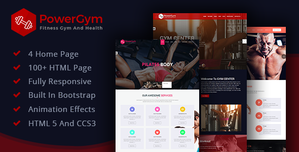 PowerGym: Gym, Body Building, Fitness & Health Fully Responsive HTML Template - Health & Beauty Retail TFx Ansel Kazuo