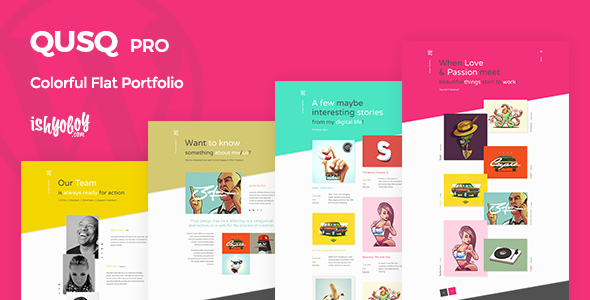 Qusq Pro - Flat Colorful Portfolio - Portfolio Creative TFx John Edison