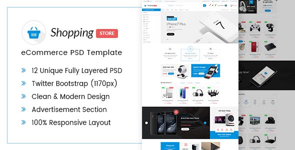 Shopping Store eCommerce PSD Template - Shopping Retail TFx Dell Kelly