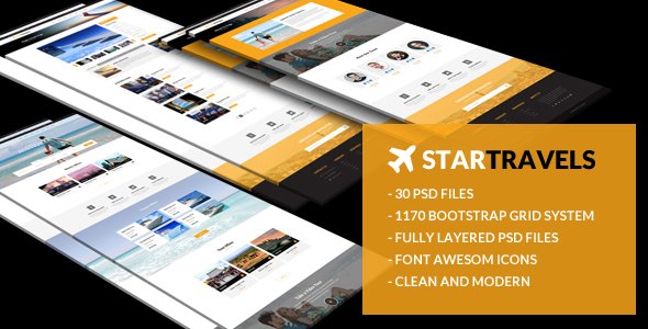 Star Travels - Multipurpose PSD Template - Travel Retail TFx Flynn Abdul