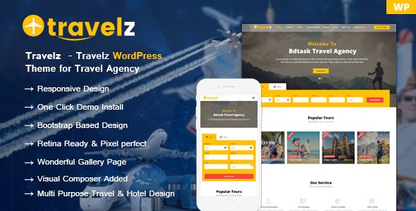 Travelz - Travel WordPress Theme for Tour Agency - Travel Retail TFx Ray Ian