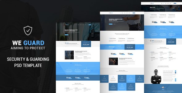 WE GUARD - Security & Guarding Services PSD - Corporate PSD Templates TFx Rene Lovell