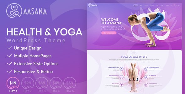 Aasana - Health and Yoga WordPress Theme - Health & Beauty Retail TFx Bambang Ernie