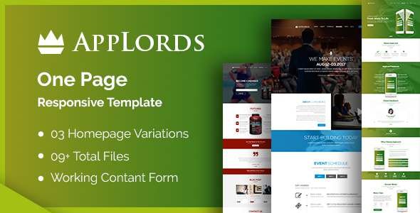 AppLords: One Page Multipurpose Responsive HTML Template
           TFx Paulie Dillan