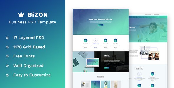 Bizon - Business and Agency PSD Template - Corporate PSD Templates TFx Malcom Purdie