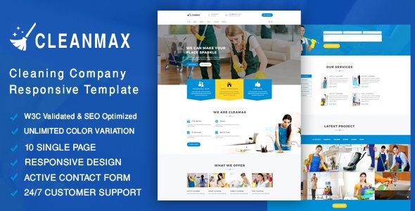 CleanMax- Cleaning Company Responsive Template - Business Corporate TFx Oral Cambyses