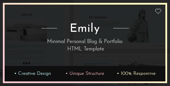 Emily — Personal Blog HTML Template - Creative Site Templates TFx Oliver Kadek
