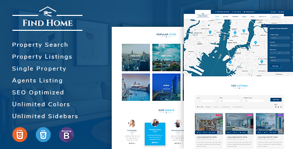 Findhome - Real Estate HTML Template - Business Corporate TFx Curtis Maximillian
