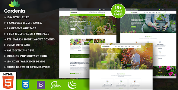 Gardening - Landscaping & Lawn HTML5 Template - Business Corporate TFx Jerry August