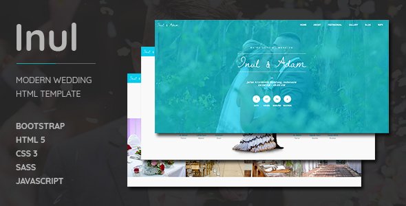Inul Modern Wedding HTML Template - Wedding Site Templates TFx Granville Marion