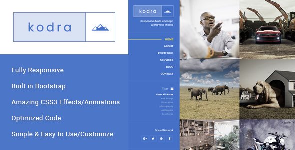 Kodra - Full Screen Portfolio HTML Template - Photography Creative TFx Terrance Max