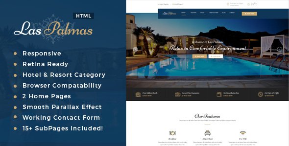 Las Palmas | Hotel and Resort HTML5 Template
           TFx Peter Seward