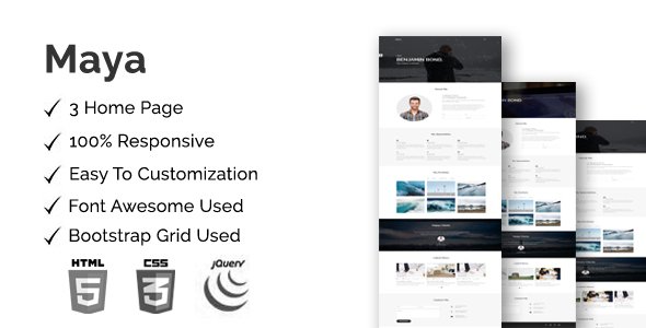 Maya-Personal Portfolio Template - Portfolio Creative TFx Milburn Gordon