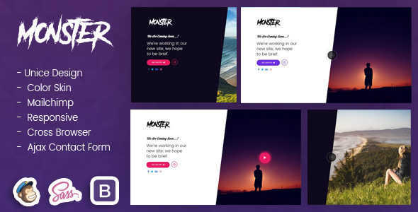 Monster - Ultimate Coming Soon Template - Under Construction Specialty Pages TFx Mel Benny