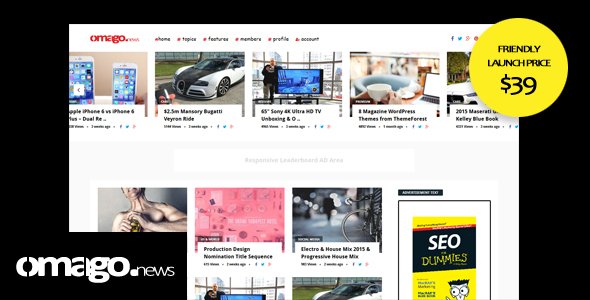 Omago News - User Profile Membership & Content Sharing Theme
           TFx Taichi Wright