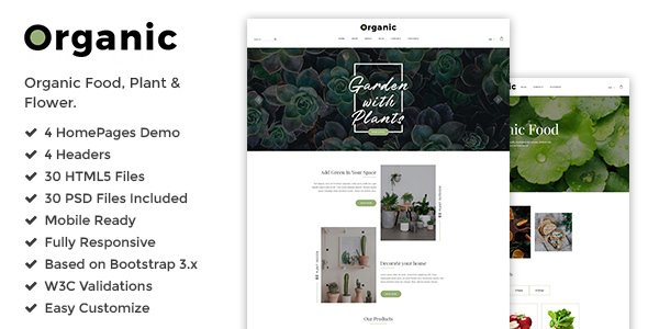 Organic - Responsive Plant, Flower & Organic Food Shop HTML5 Template - Food Retail TFx Artaxerxes Kerr
