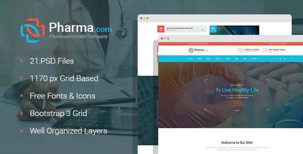 Pharma.com - Pharmaceuticals Company and Shop PSD Template - Health & Beauty Retail TFx Storm Tucker