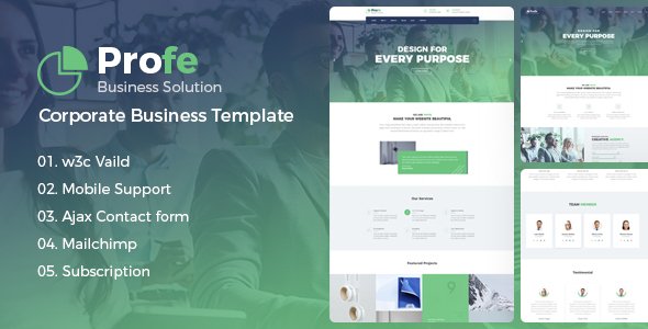 Profe - Multipurpose HTML Template - Business Corporate TFx Baghdasar Hideaki