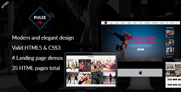 Pulse - html template for gym, fitness, yoga, crossfit and sport websites with shop.
           TFx Harlan Garland