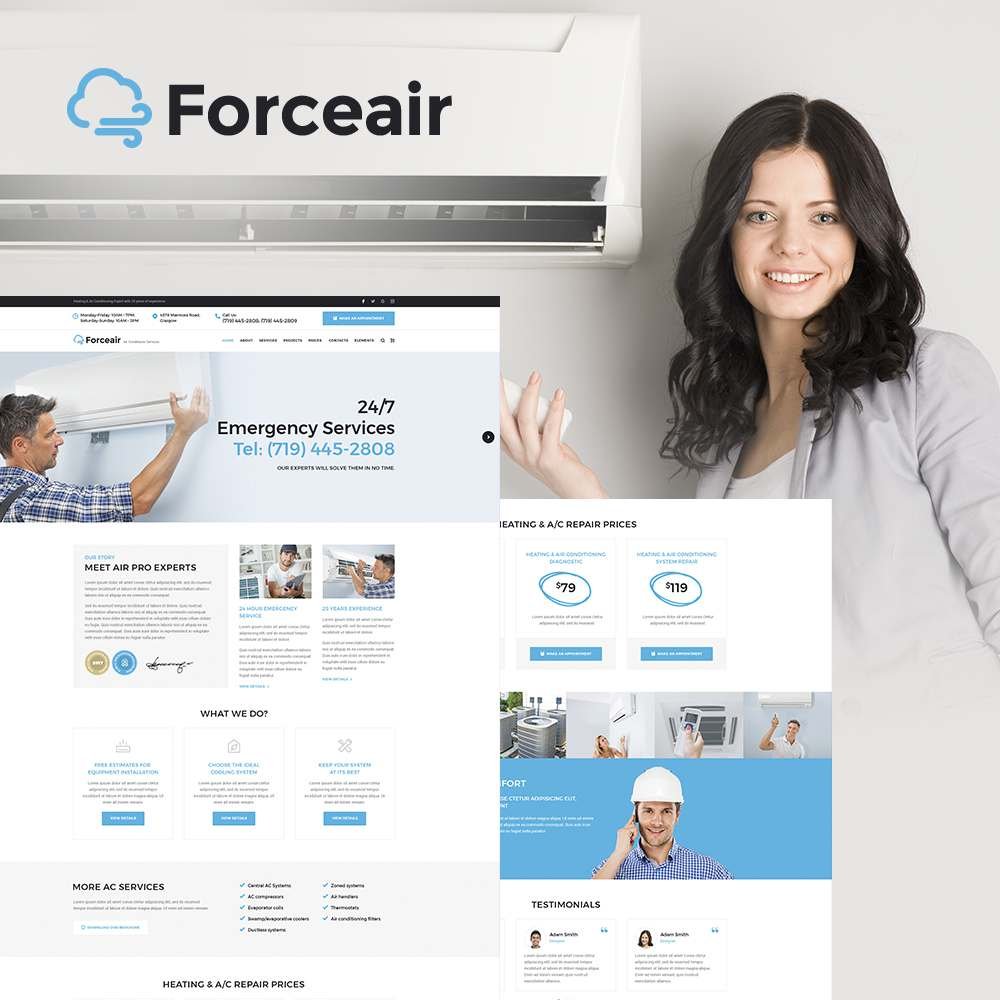 Forceair - Air Conditioner Services WordPress Theme TMT Muhammad Leon