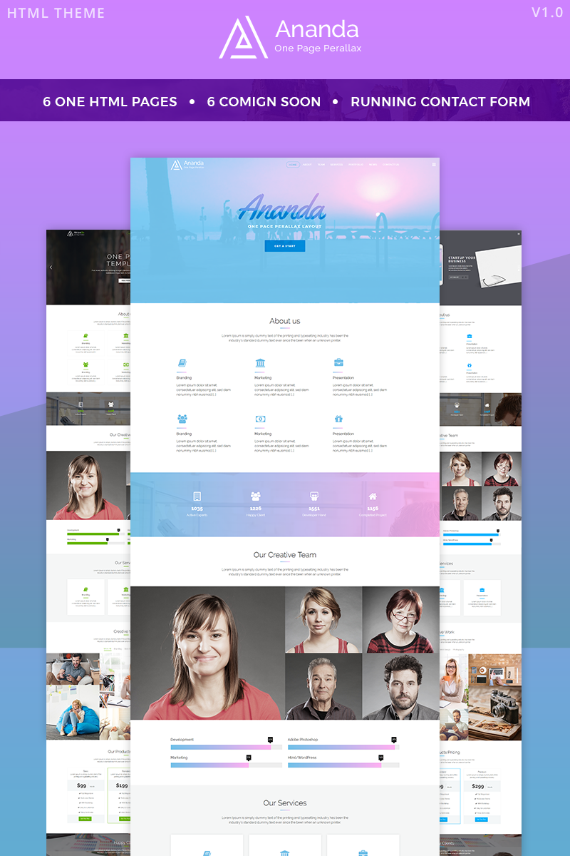 Ananda - One Page Parallax Website Template TMT Reginald Prosper